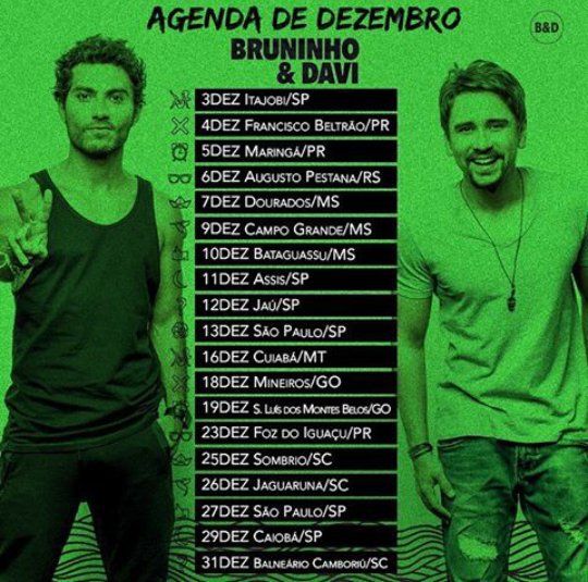 newsbruninho's tweet photo. Agenda de Dezembro galeris, aonde você vai? Conta pra gente!! #ShowBeD https://t.co/SdJHCTeft7