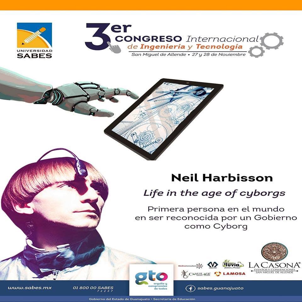 NewsSanmiguel's tweet photo. A 3 días del @congresoti. Listo para oír a @NeilHarbisson, quien se adaptó un dispositivo para poder ver a colores? https://t.co/NPqjwTi3tn