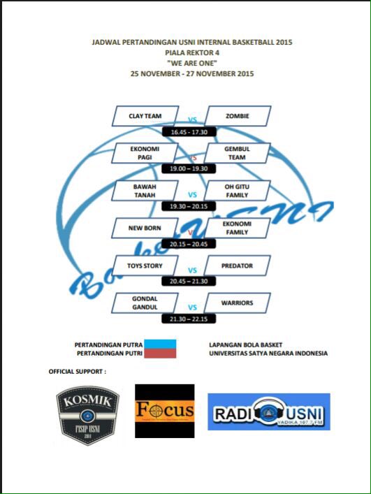 Basni15's tweet photo. Today is Tournament internal Piala Rektor 4! start at 04.00 PM.. don't miss it!!!! https://t.co/spWysBVCak