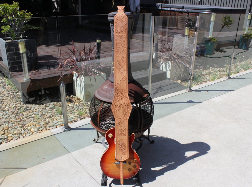 leatherartz's tweet image. @guitarsample Hi, I create hand-carved leather guitar straps and band art. Interested in sharing? #leatherartz