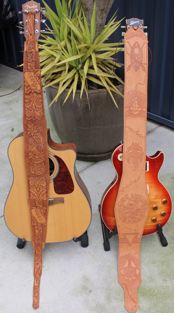 leatherartz's tweet image. @guitarsample Hi, I create hand-carved leather guitar straps and band art. Interested in sharing? #leatherartz