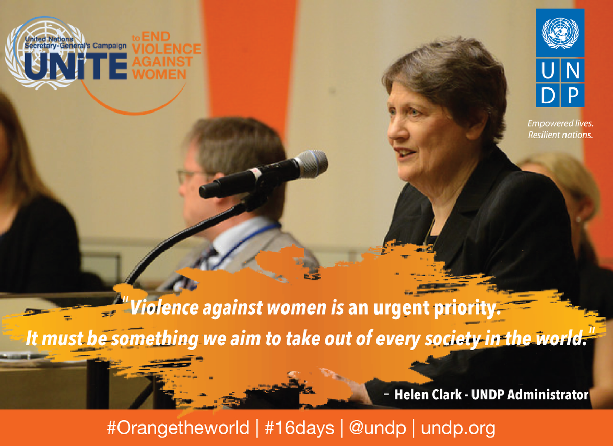 UNDP's tweet photo. 1 in 3 women become a victim of sexual and/or domestic violence. Everyone has a role in prevention. #OrangetheWorld https://t.co/FZFF4LXIZY