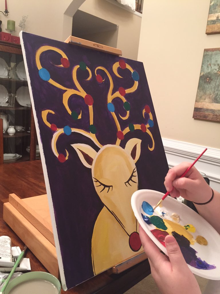 AlesiaJayBray's tweet photo. Our famous artist painted this for us for Christmas. 😀. #laurenyawn https://t.co/tSqxp0n76u