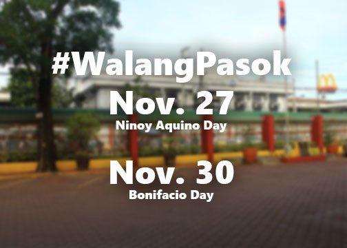 TarlacStateU's tweet photo. #WalangPasok 
November 27
November 30, 2015 https://t.co/zLE8MmrOeQ
