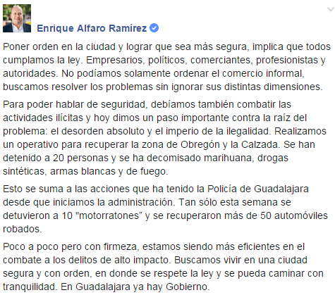 EnriqueAlfaroR's tweet photo. Poner orden en #Gdl y lograr que sea más segura, implica que todos cumplamos la ley. Hoy dimos un paso importante: https://t.co/Kps03hrkiM