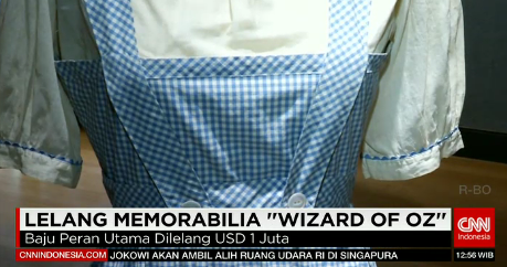 PutriGrimaldy's tweet photo. #CNNIDReport Baju Dorothy dalam Wizard of Oz berhasil terjual Rp 21 miliar. https://t.co/ntSkn518yW