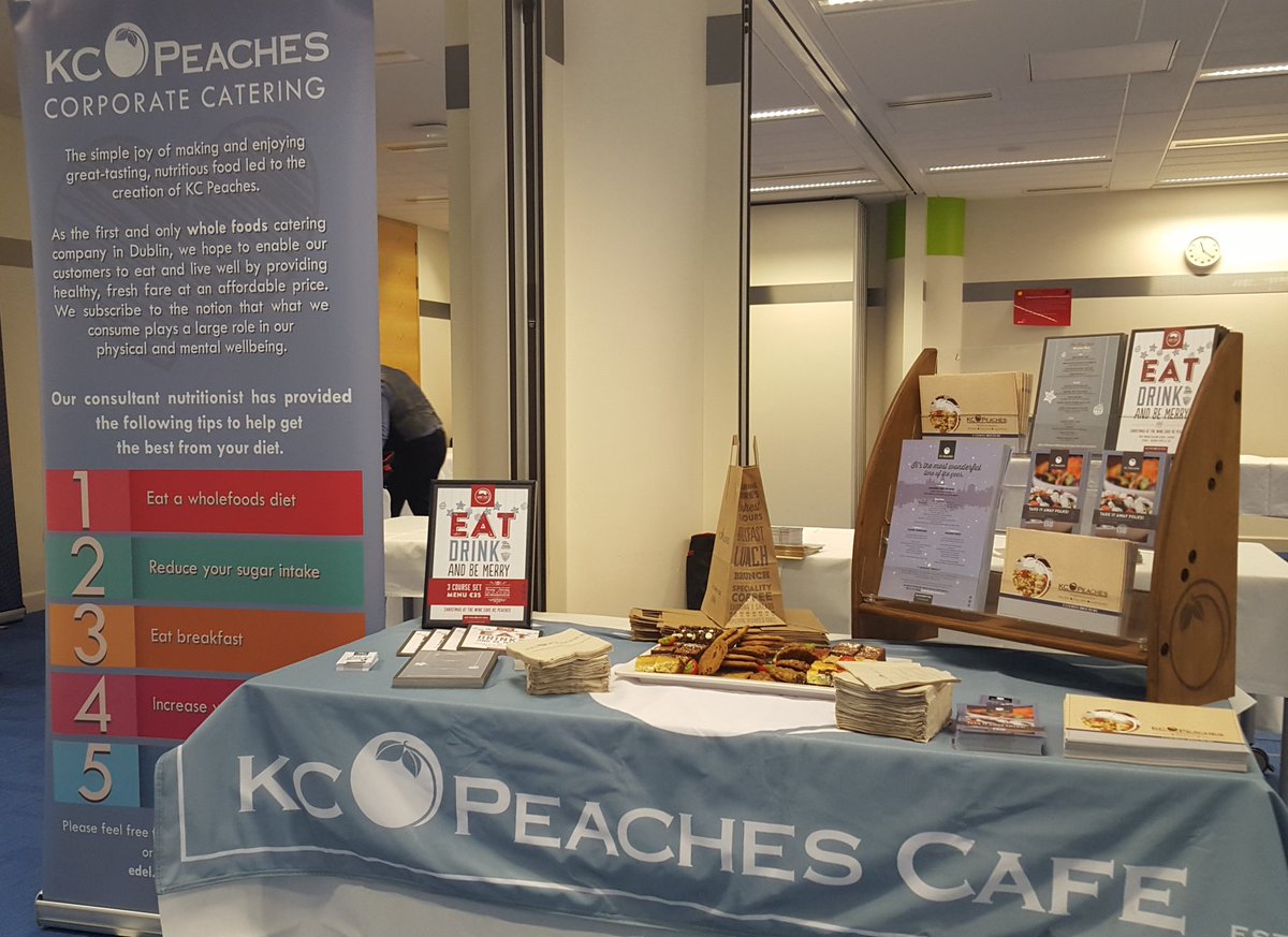 Wholefood specialists are ready @pwcireland ! #kcpeaches vouchers &amp; promotions available &amp; sweet treats of course
