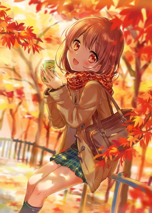 最も人気のある 紅葉 秋 女の子 イラスト