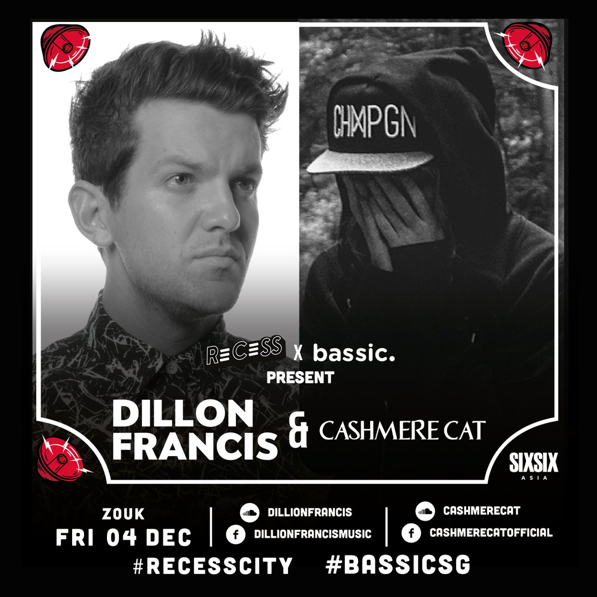 zouksingapore's tweet photo. Up next Friday - the meeting of #RecessCity w #BassicSg - with @DILLONFRANCIS &amp; @cashmerecat down in our mainroom! https://t.co/7QSmbI3qBH