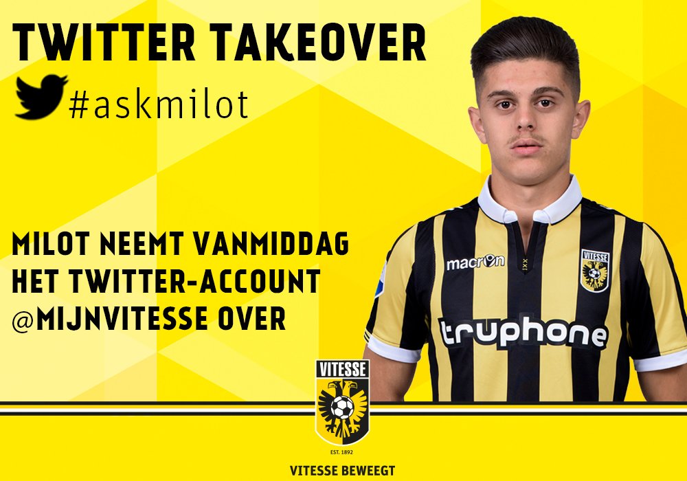 MijnVitesse's tweet photo. Vanmiddag #Vitesse #TwitterTakeover met Milot Rashica. Stel een vraag aan de aanvaller via #askmilot https://t.co/m0DT5G1avm