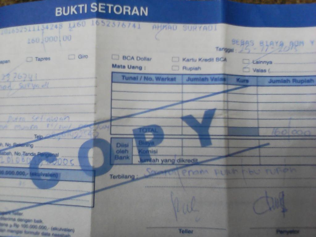doniqitink's tweet photo. @Suryadi_Jak  bang ini bukti transfer gua nih 4 tiket (160000) , atas nama saya "Doni Putra Setiawan" https://t.co/wK5qajHu59