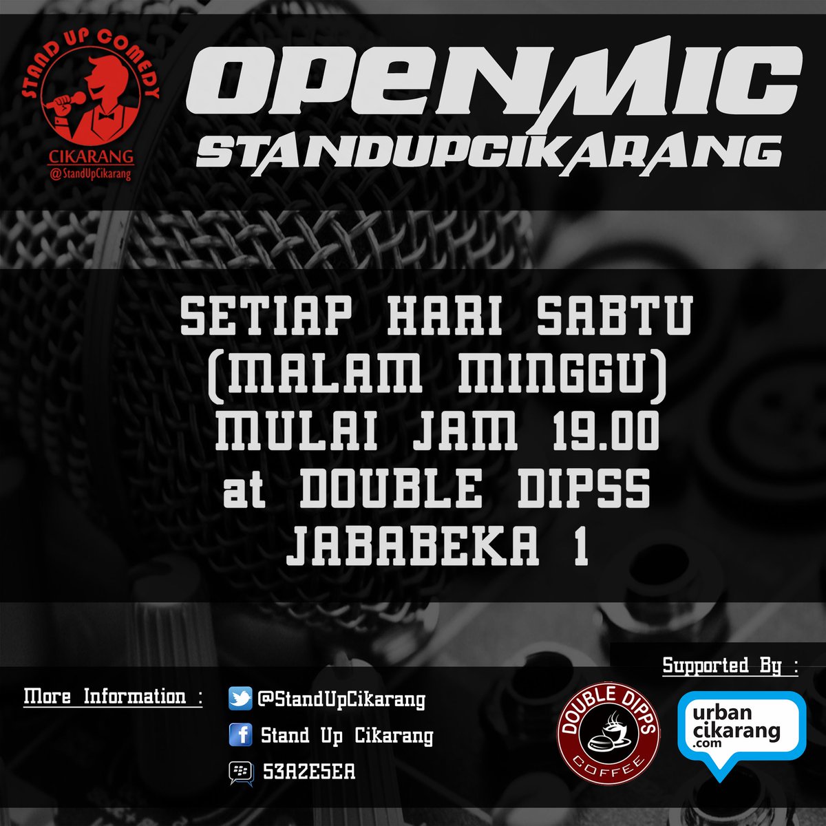 #OpenmicCKR tiap malem minggu di <a href="/DoubleDipps/">doubledipps</a> Jababeka 1. Jam 7 malem. Yuk kita seru seruan bareng! Gratis!