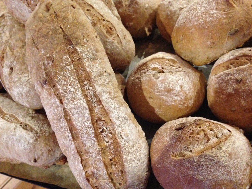 Mr Pierreponts #bread just out of the oven. #netherendfarm butter waiting to be slathered on!