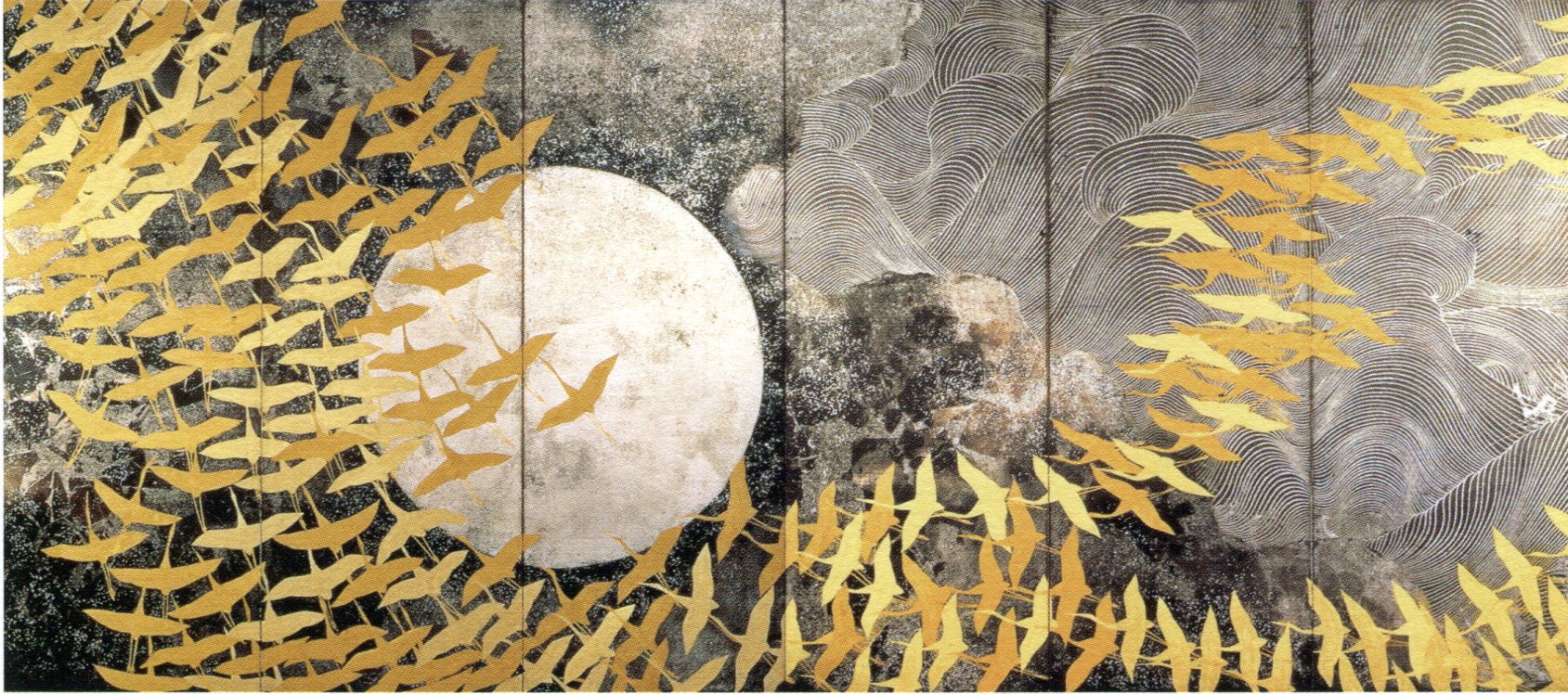 ○超希少極美品 加山又造 『朱い千羽鶴』 木版画 タトウ/黄袋 美人画 着物 Yahoo!オークション -「加山又造」(版画) (美術品)の落札相場