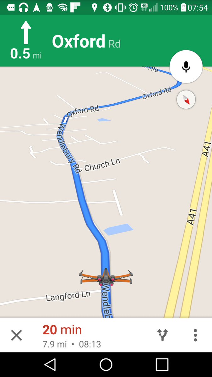 AverageChris's tweet photo. The simple pleasures of having a X-wing Starfighter on my Google maps. #GoogleStarWars https://t.co/2UMfTkSyav