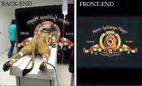 lisachwinter's tweet photo. The difference between Front End and Back End simplified by @jskn :) https://t.co/tJ3weMLy2z