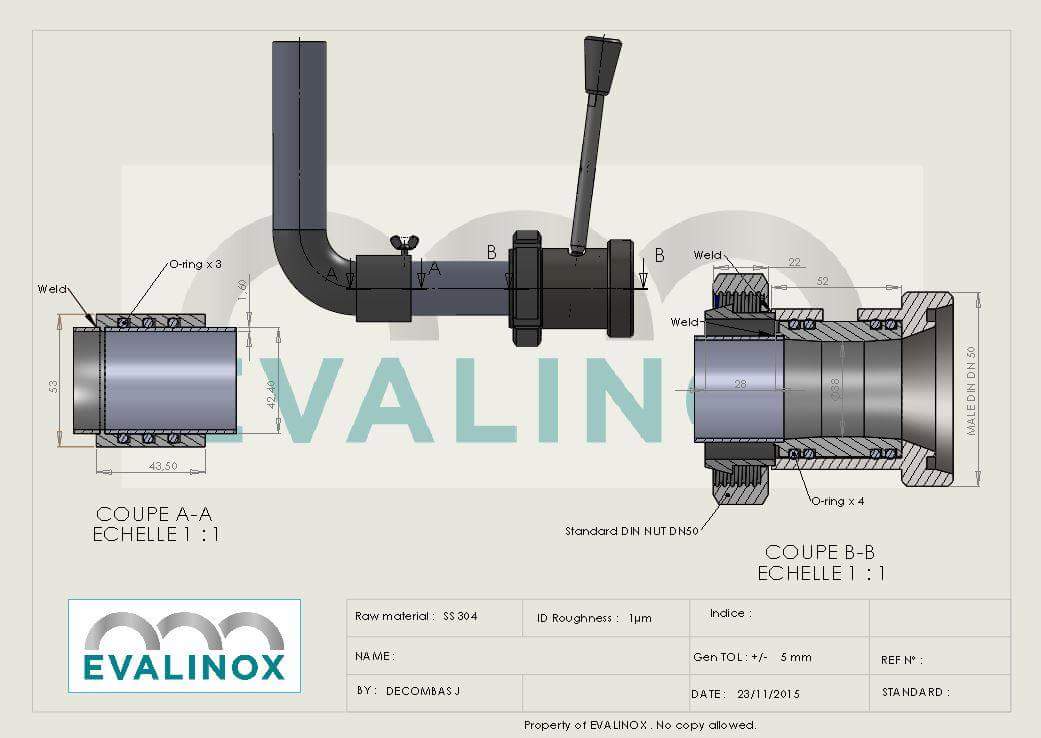 evalinox's tweet photo. Coude décanteur vinicole male/femelle DIN DN50 //special decantation elbow for wine industries male/female DIN DN 50 https://t.co/QWSa8LodqH
