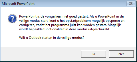 thaspeslagh's tweet photo. #Powerlook is niet goed gestart, wilt u #Outpoint in veilige modus? #office https://t.co/P42IbmM7NL