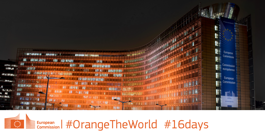 EU_Commission's tweet photo. #OrangeTheWorld! Make #ViolenceAgainstWomen &amp; Girls a problem of the past: https://t.co/Y8FwFDVo46 #16days https://t.co/0PJgsaRXTi