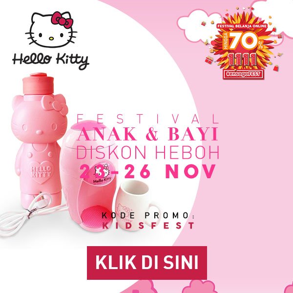 Tambahan 10% OFF aksesoris Hello Kitty.Use "KIDSFEST" upon check out >> bit.ly/1jj1nHu #ensogofest #FBO2015