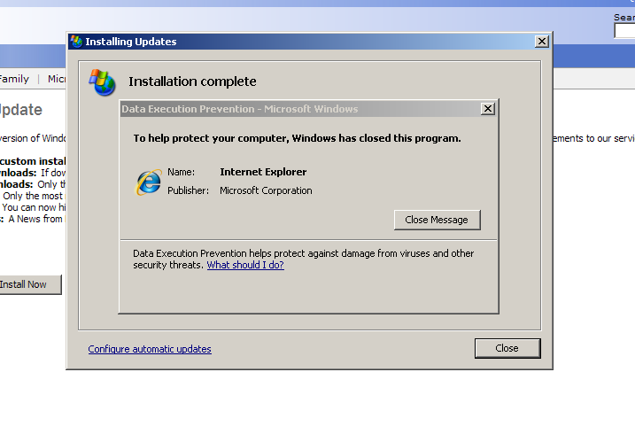 hyde's tweet image. "To help protect your computer, Windows has closed this program : Internet Explorer"…
