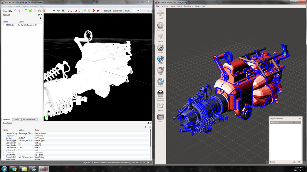makersmuse's tweet photo. It Begins!!! What should I print first...? #Fallout4 #3DPrinting #JunkJet #NifSkope https://t.co/MuK1kP1Xi0