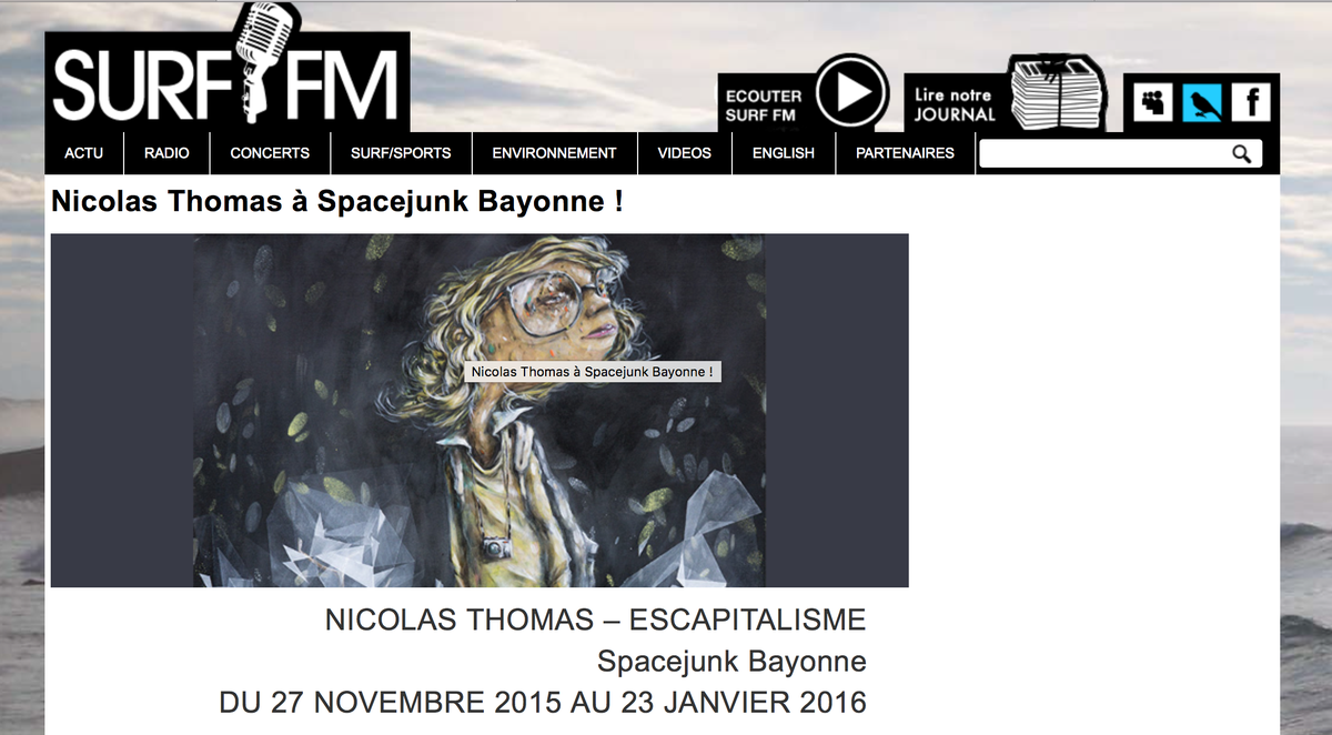 SJKartcenters's tweet photo. #nicolasthomas @SJKartcenters.
Merci @radiosurf !
#popsurrealism #spacejunkbayonne #bayonne
https://t.co/xpM94qvAE0 https://t.co/5ioX78KwYp