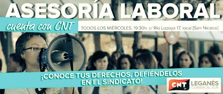 CNT_Leganes's tweet photo. Cansado d que tu empresa incumpla el convenio?Horas extras sin remunerar? #CuentaConCNT #SíSirve Asóciat y participa https://t.co/RoBVPyuMAz