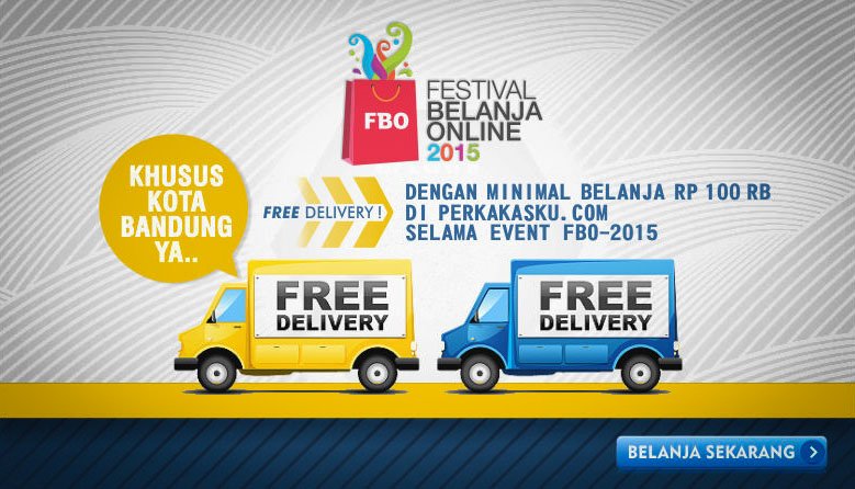 Free Delivery dengan minimal belanja Rp 100ribu di Perkakasku.com selama #FBO2015. Khusus Kota Bandung ya!