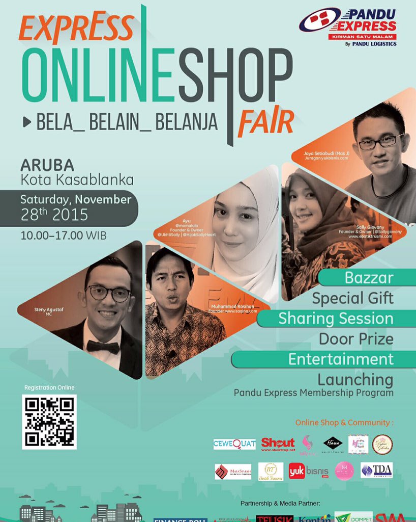 MyDim_Sum's tweet photo. Express Online Shop Fair by PanduExpress
Sab, 28 Nov 15
10:00-17:00 at Aruba Room, The Kasablanka
#BelaBelainBelanja https://t.co/vvcUhLlnFe