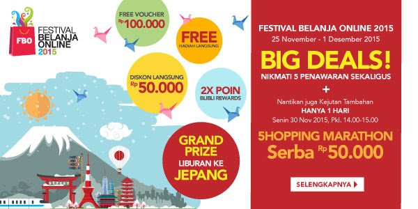 Masih dalam semangat promo #FBO2015 , merchant <a href="/bliblidotcom/">Blibli</a> pny banyak promo. detail klik bit.ly/1jje8BP