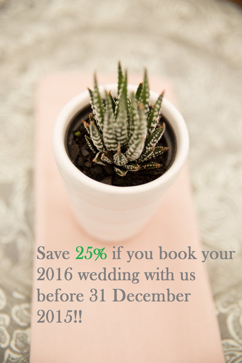 Book your 2016 wedding with Bello Vintage Weddings before 31 December 2015 and save 25% - 072 350 2654
