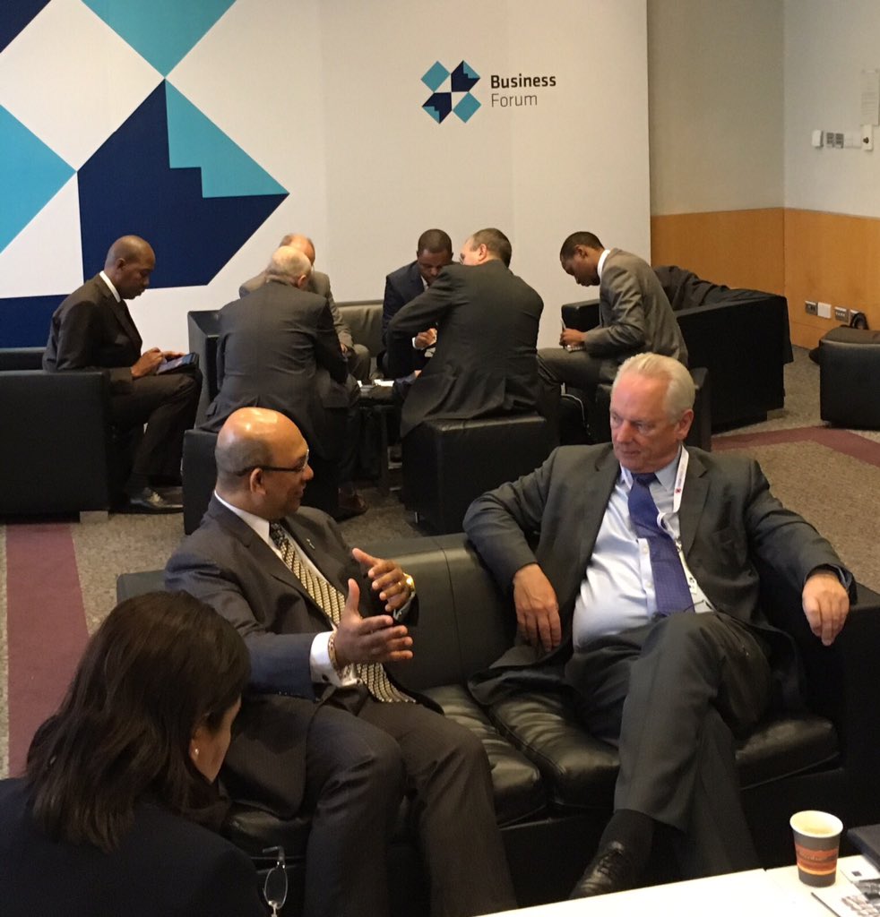 UKinMalta's tweet photo. .@UKTradeMinister discussing #Education,#Finance & @UKTI new office in #Mauritius with FM Sinatambou @MFAsg #CBF2015 https://t.co/4lBd82612o