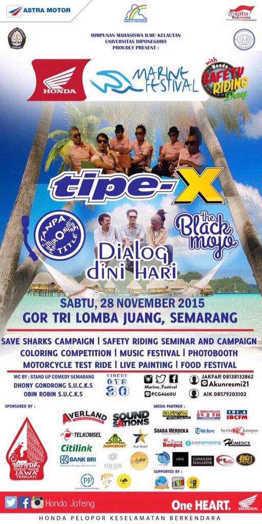 homesickmedia's tweet photo. @Marine_Festival w/ @TipexBand @dialogdinihari &amp; more! | 28-11-15 @ Tri Lomba Juang | OTS 30k https://t.co/O3Sf0yOBEW