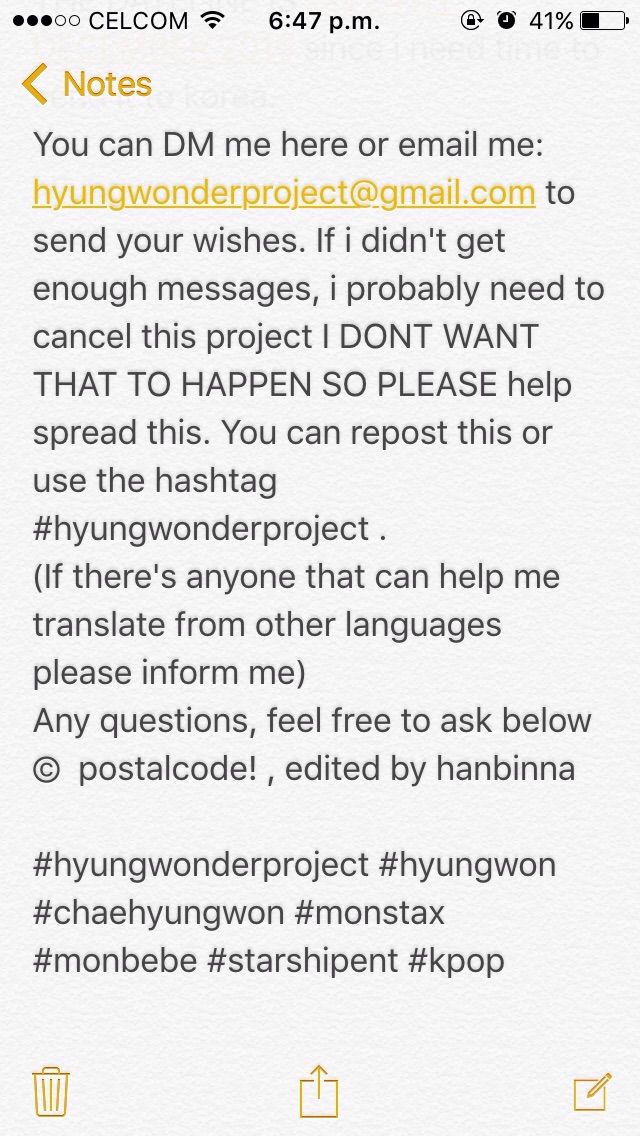 hyungwonder's tweet photo. [HELP RT PLS] THIS IS THE DETAILS ABOUT #hyungwonderproject FOR HYUNGWON'S BIRTHDAY HELLO PLEASE SUPPORT AND JOIN :) https://t.co/Brx8T7s2K9