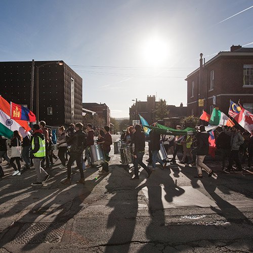 Sheffunistaff's tweet photo. A sunny day for #worldweek2015 parade on Saturday. Don't miss great events all week
https://t.co/LLMbZykUWk https://t.co/rBkb4gMU0c