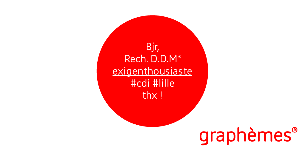 AgenceRegister's tweet photo. On recrute un *Développeur de Marques chez Graphèmes Lille >> https://t.co/kjrFpSOWTo
#chefdeprojet #cdi #lille https://t.co/QQttNUxLQf