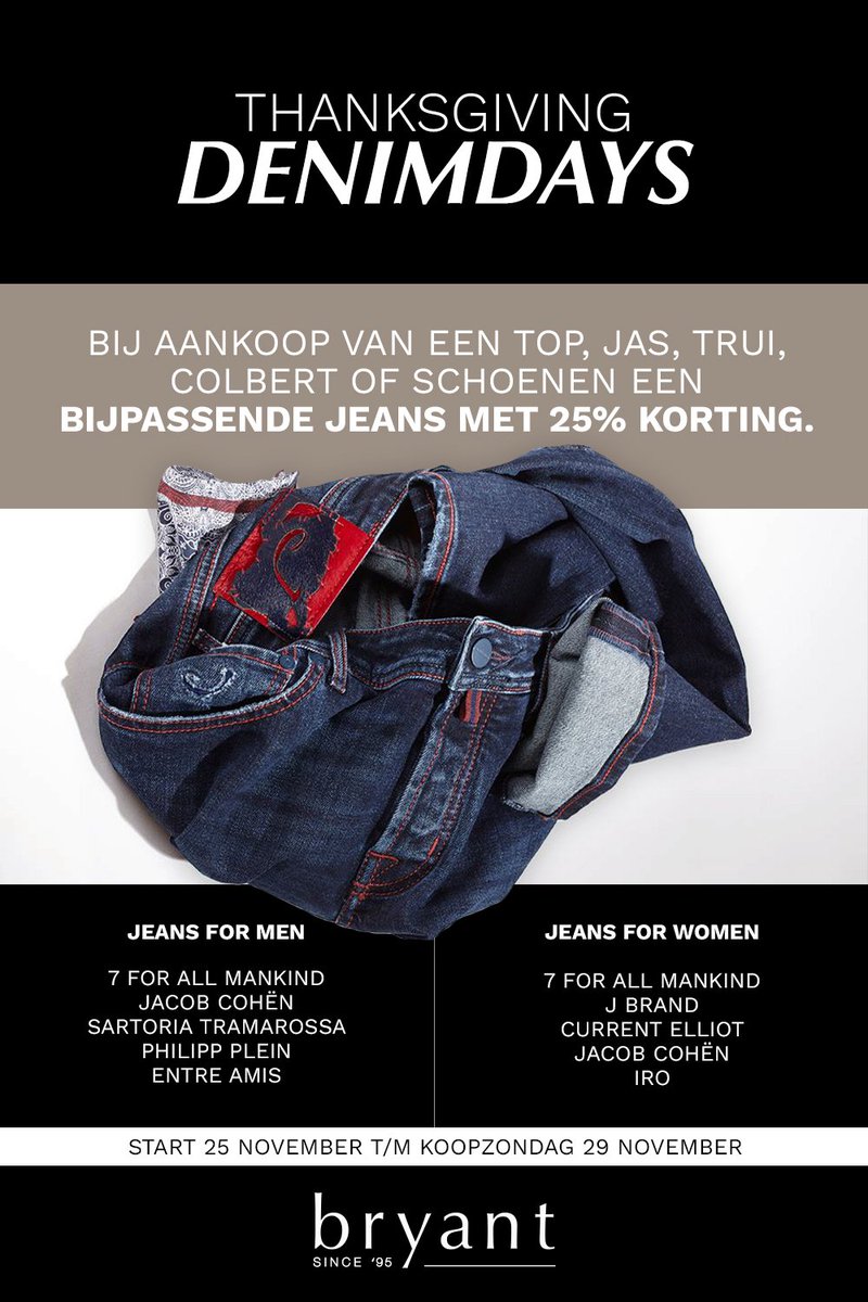 Denimdays <a href="/BryantHoorn/">Bryant Hoorn</a> if you buy your outfit you will get 25% discount on an extra pair of #jeans