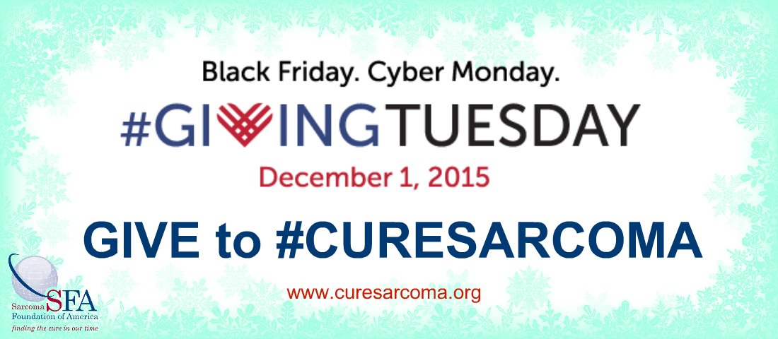 CureSarcoma's tweet photo. Please think of the SFA next week on #GivingTuesday. 
https://t.co/T8ELZEbffQ #sarcoma #curesarcoma https://t.co/75XwjrWJ8X
