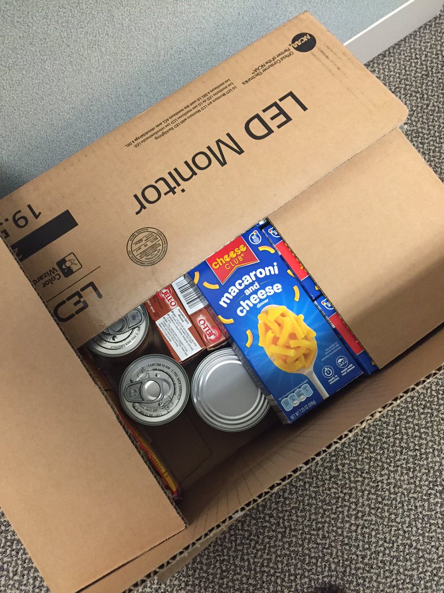 ThreeSixtyMktg's tweet photo. All boxed up and ready to go to @FoodBankofWNY . Our team raised 300+ items for donation. #fillthecube https://t.co/swqLY5dIEF