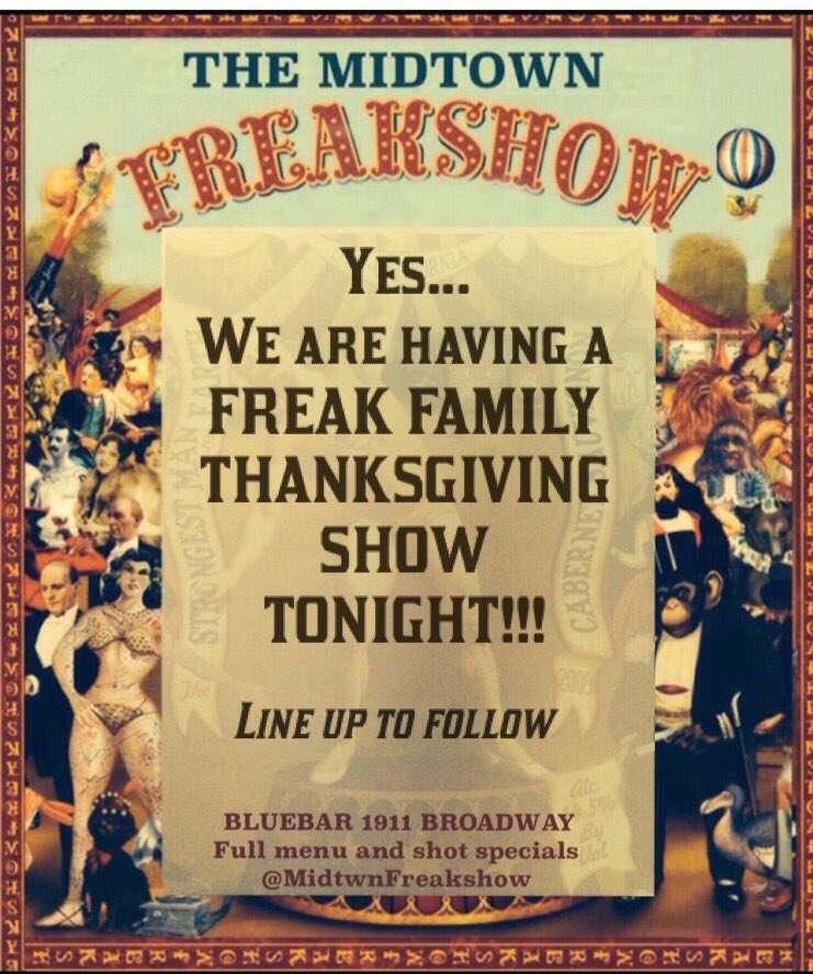 MidtwnFreakshow's tweet photo. 7:30 tonight! #livemusic #happythanksgiving #onlyatthefreaks @tjtunes https://t.co/W1wRZ5XRpH