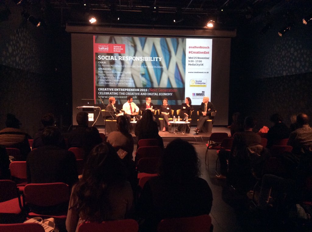 SalfordUni's tweet photo. #CreativeEnt Social Responsibility @acrim @naomitimperley  @UPSalford @SpartaDigitalNQ @fayselvan https://t.co/33VZ7UjtGt