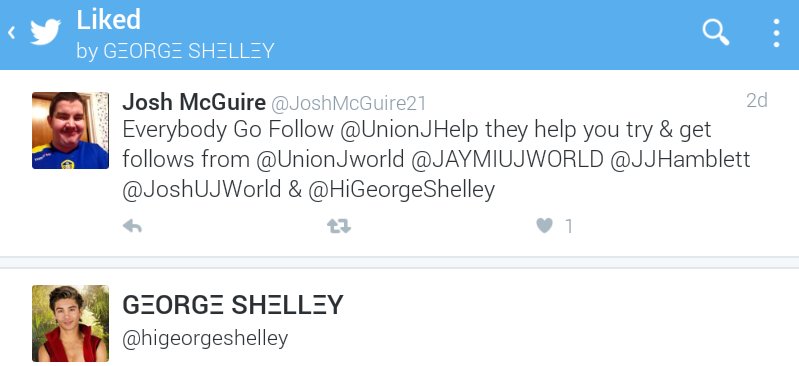 unionjhelp's tweet image. This is amazing!! George liked a tweet we were mentioned in. HUGE thanks to @JoshMcGuire21 for being so AWESOME. 😘