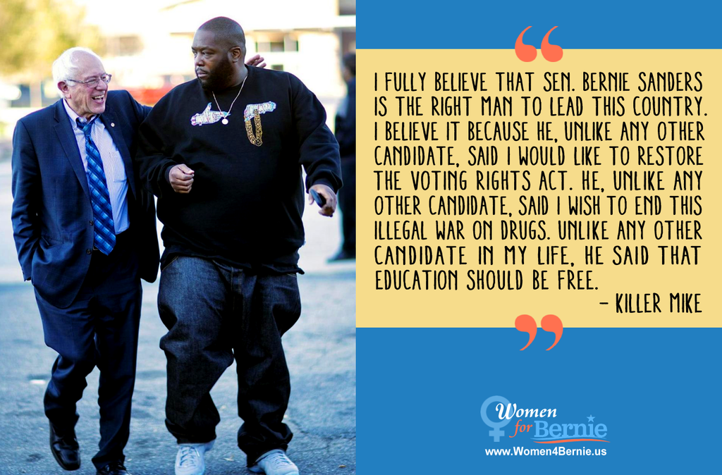 savemain_st's tweet photo. .@KillerMike we R so thrilled that you #FeelTheBern &amp; are willing to help spread it like wildfire across the country https://t.co/ac80Di2bsS