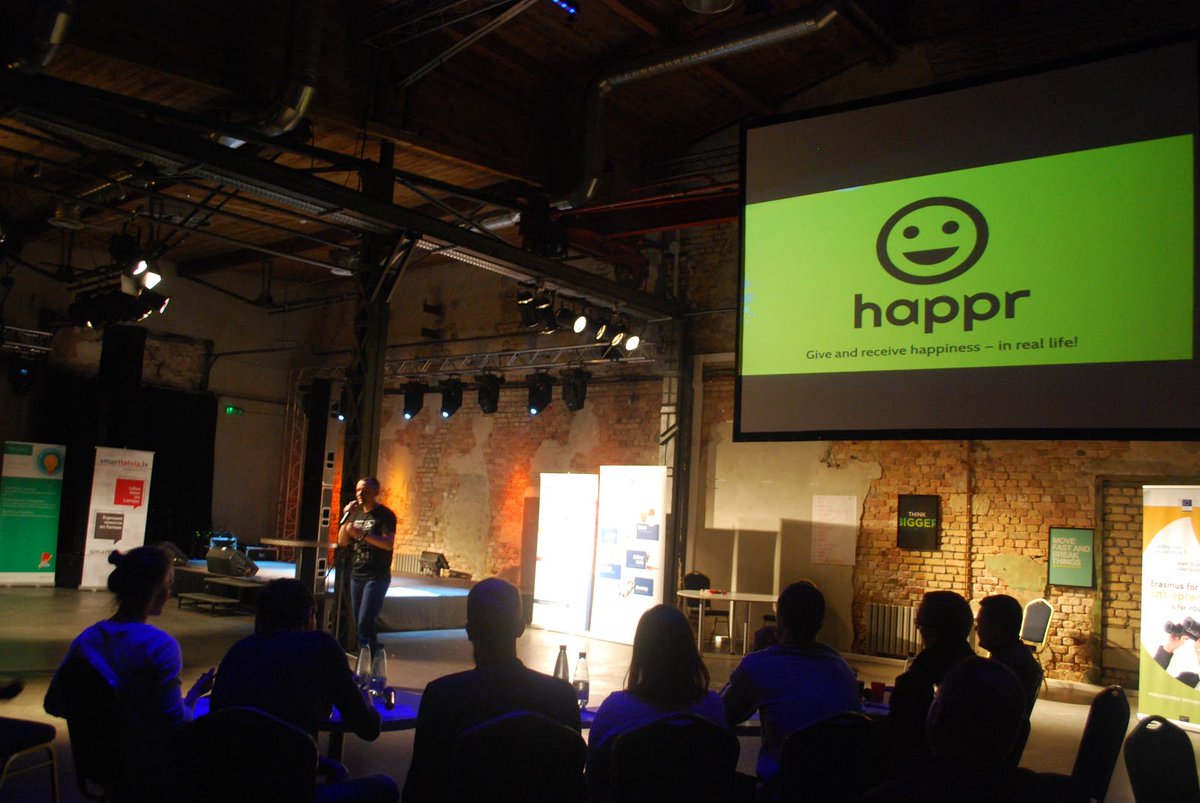 HapprApp's tweet photo. Our @StartupWeekend pitch — where it all started.. Thx @SWRiga @StartupBattle for boosting our idea forward! #SWRiga https://t.co/eVZfVd7VDc