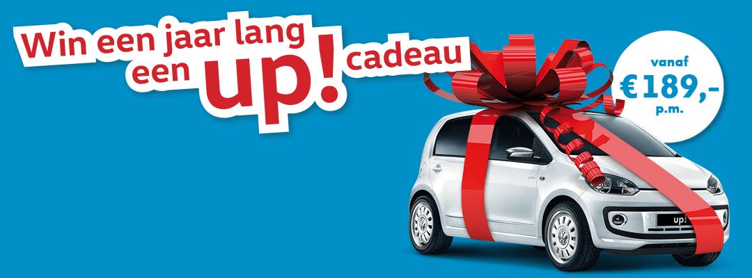 Win een jaar lang een #up! cadeau! Kijk snel op bit.ly/1MCn6Vu #Volkswagen #Kamsteeg #Wittebrug