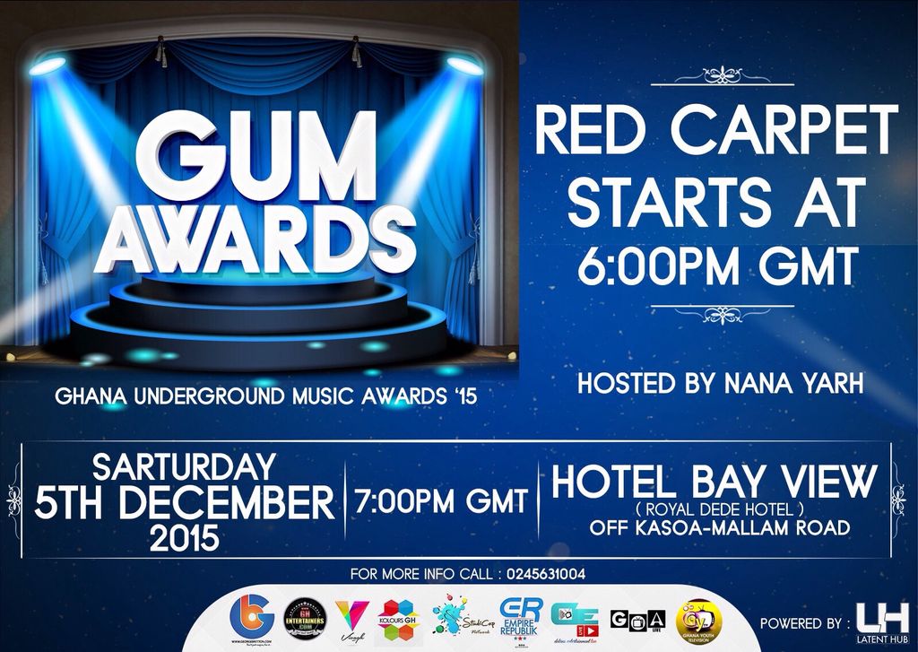 GUMAwards's tweet photo. The 2015 GUM Awards red carpet starts at 6pm. Tickets are still selling hot! Call 0245631004 for tickets https://t.co/JPM4miJ7q0