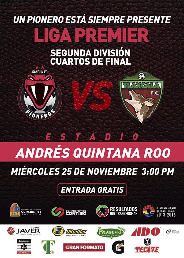 Buenos Días Afición! Hoy hay liguilla! #VamosTodosDeRojo al #EstadioAndrésQuintanaRoo #TeEsperamos 3:00 pm #NoFaltes
