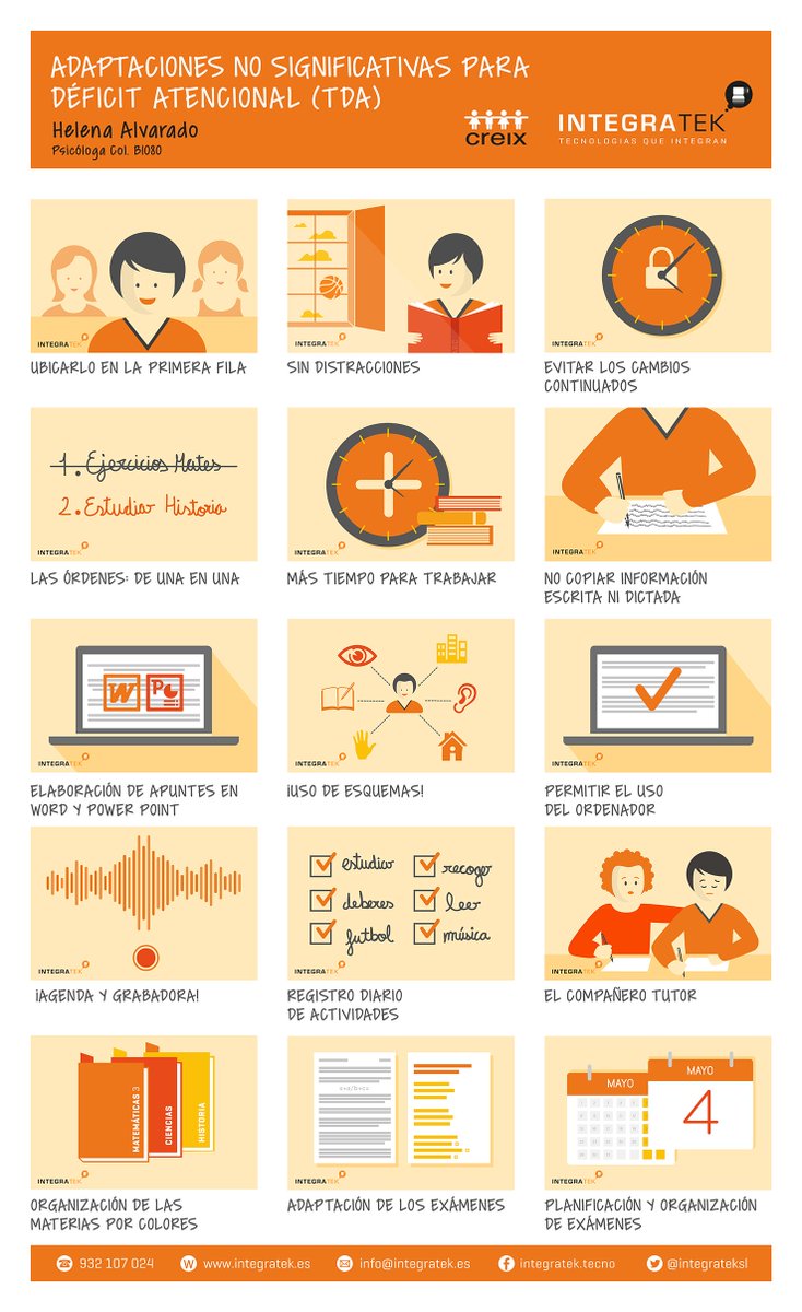 integratekedu's tweet photo. Adaptaciones No Significativas para Déficit Atencional (#TDA) 
#tdah #dislexia https://t.co/OSFTdSzhnO @CentreCreix https://t.co/VzkQ8LJYVZ
