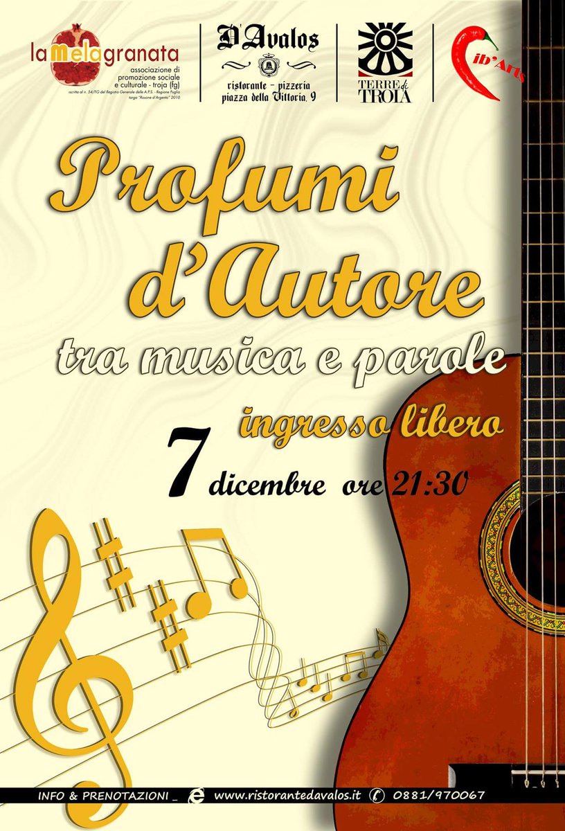 Cibarts's tweet photo. Appuntamento al D'Avalos#troiafg #musica#poesia#enogastronomia. #viaggiatoridelgusto vi aspettiamo!!!#foodexperience https://t.co/Dz6nsDZUGi